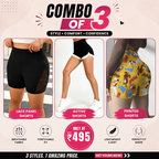 Buttlift Women athleisure shorts (Pack of 3) SKU-1021