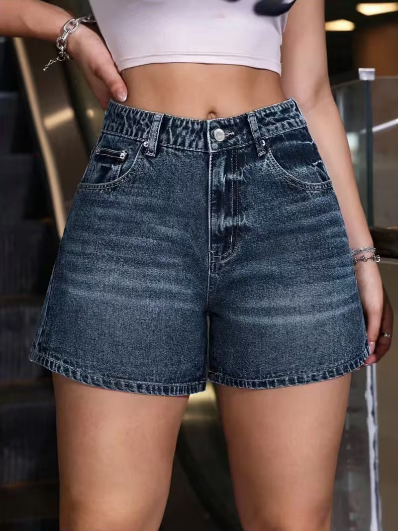 Buttlift Denim Shorts Blue and Black (Pack of 2) SKU-125