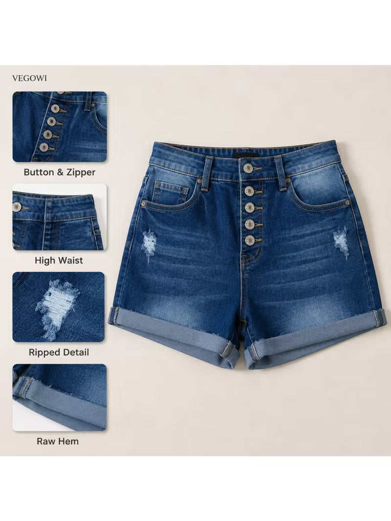 Buttlift Denim Shorts Blue (Pack of 2) SKU-114