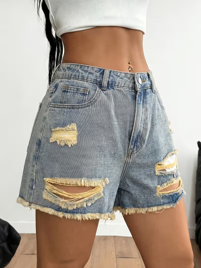Buttlift Denim Shorts Grey and Blue (Pack of 2) SKU-112