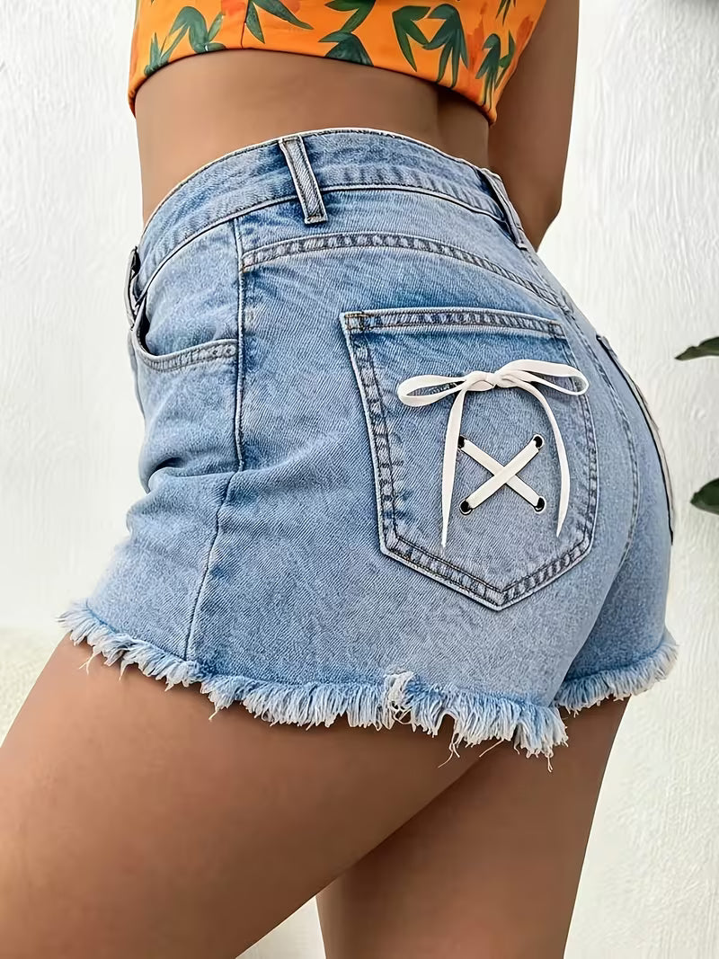 Buttlift Denim Shorts Blue (Pack of 2) SKU-108