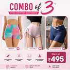 Buttlift Women athleisure shorts (Pack of 3) SKU-1029