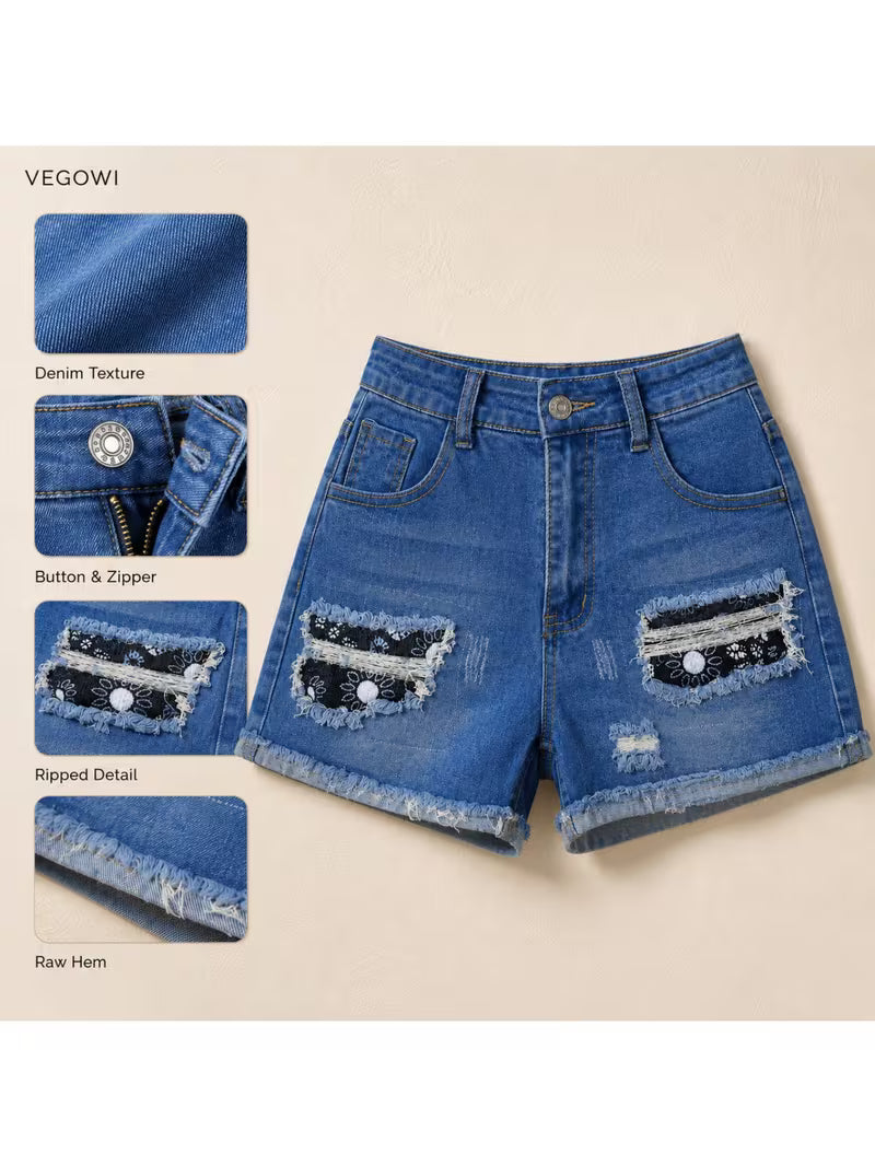Buttlift Denim Shorts Blue (Pack of 2) SKU-124