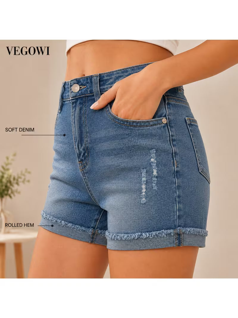 Buttlift Denim Shorts Blue (Pack of 2) SKU-114