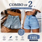 Buttlift Denim Shorts Blue (Pack of 2) SKU-119