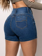 Buttlift Denim Shorts Brown and Blue (Pack of 2) SKU-122