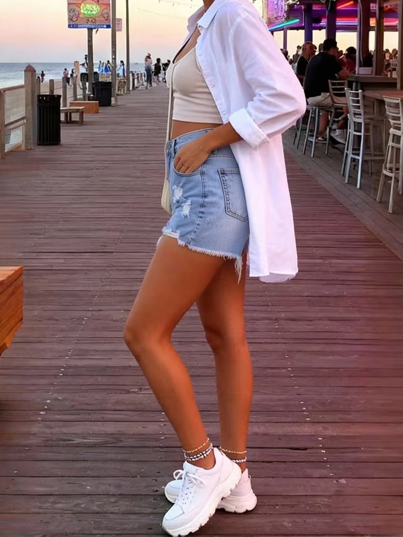 Buttlift Denim Shorts Blue (Pack of 2) SKU-123