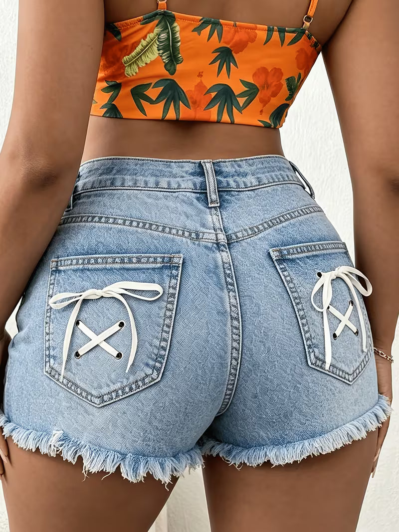 Buttlift Denim Shorts Blue (Pack of 2) SKU-108