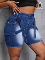 Buttlift Denim Shorts Blue (Pack of 2) SKU-107