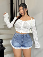 Buttlift Denim Shorts Blue (Pack of 2) SKU-111