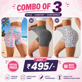 Buttlift Women athleisure shorts (Pack of 3) SKU-1020