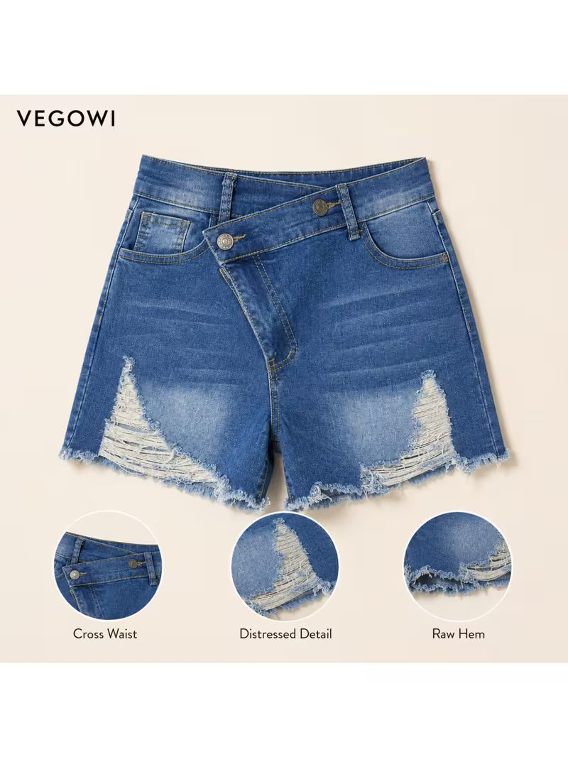 Buttlift Denim Shorts Blue (Pack of 2) SKU-120
