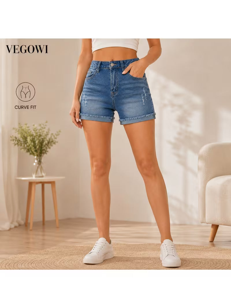Buttlift Denim Shorts Blue (Pack of 2) SKU-114