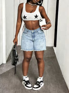 Buttlift Denim Shorts Blue (Pack of 2) SKU-108