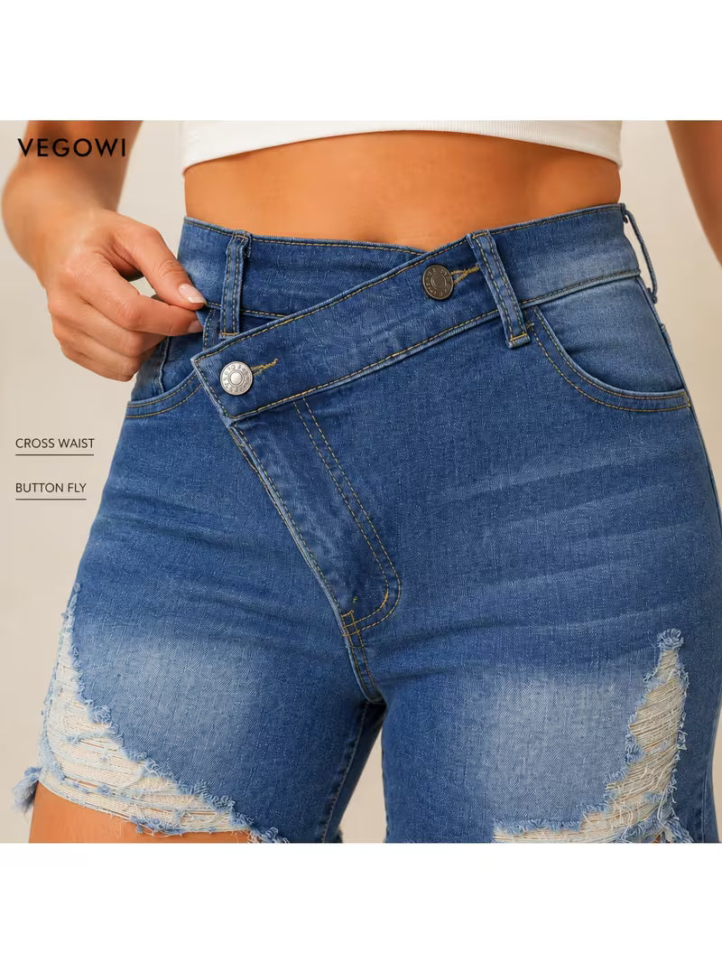Buttlift Denim Shorts Blue (Pack of 2) SKU-120