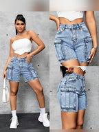 Buttlift Denim Shorts Blue (Pack of 2) SKU-107