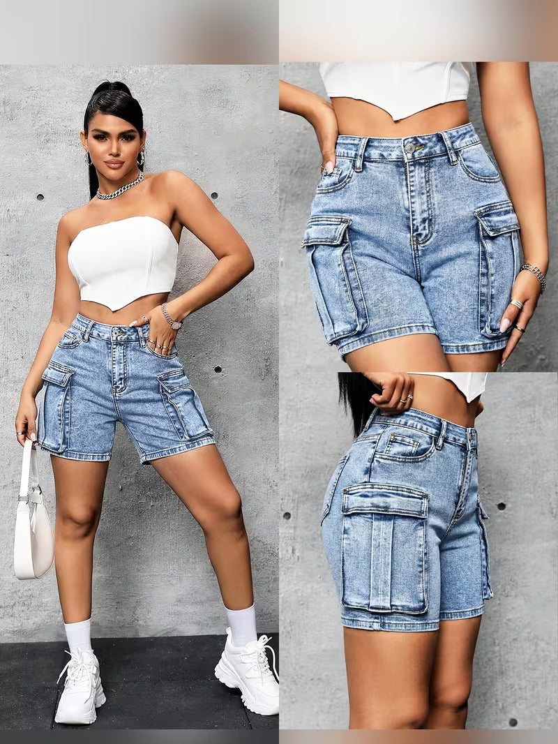Buttlift Denim Shorts Blue (Pack of 2) SKU-107
