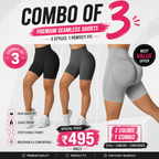 Buttlift Women athleisure shorts (Pack of 3) SKU-1003