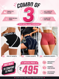 Buttlift Women athleisure shorts (Pack of 3) SKU-1012