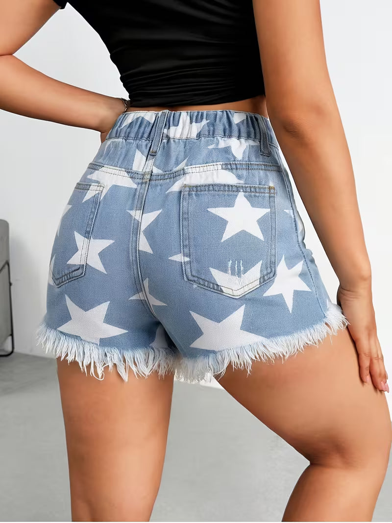 Buttlift Denim Shorts Dark Blue and Light Blue (Pack of 2) SKU-110