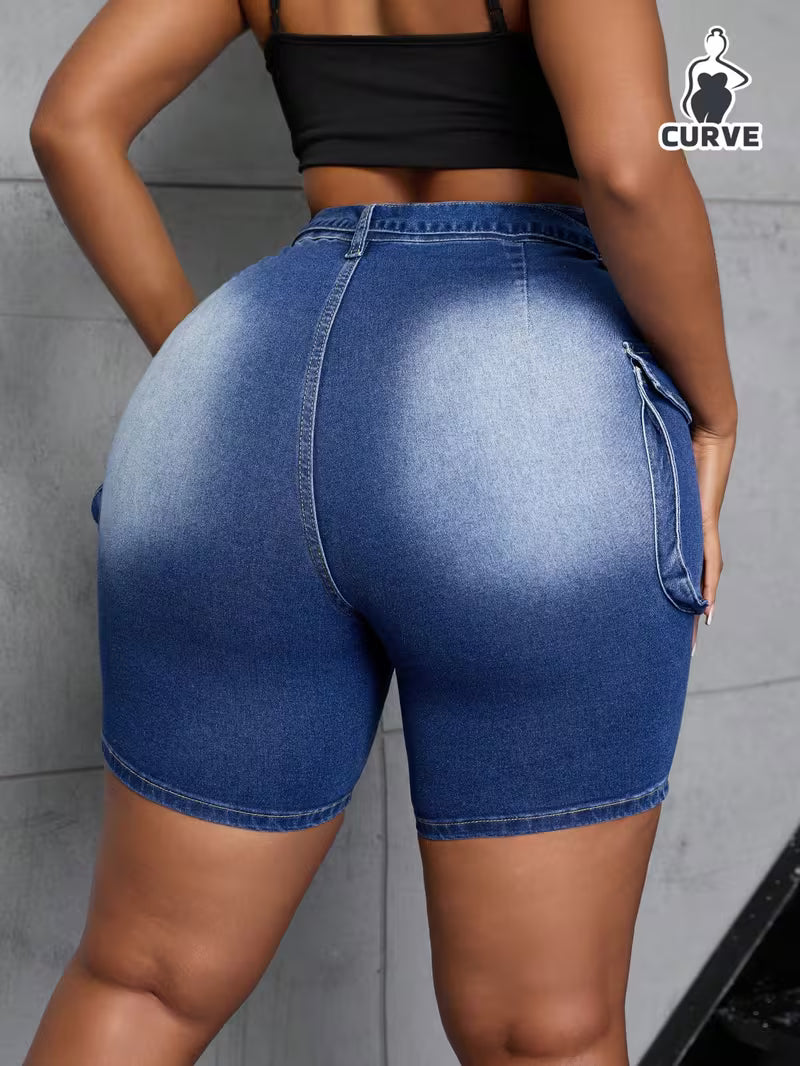 Buttlift Denim Shorts Blue (Pack of 2) SKU-107