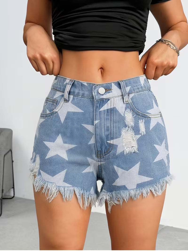 Buttlift Denim Shorts Dark Blue and Light Blue (Pack of 2) SKU-110