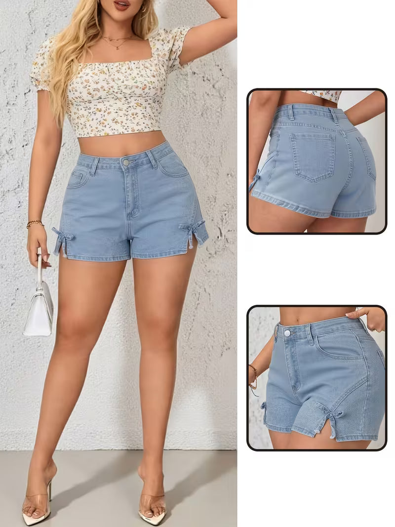Buttlift Denim Shorts Blue (Pack of 2) SKU-124