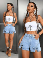 Buttlift Denim Shorts Blue (Pack of 2) SKU-109
