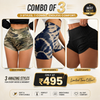 Buttlift Women athleisure shorts (Pack of 3) SKU-1013