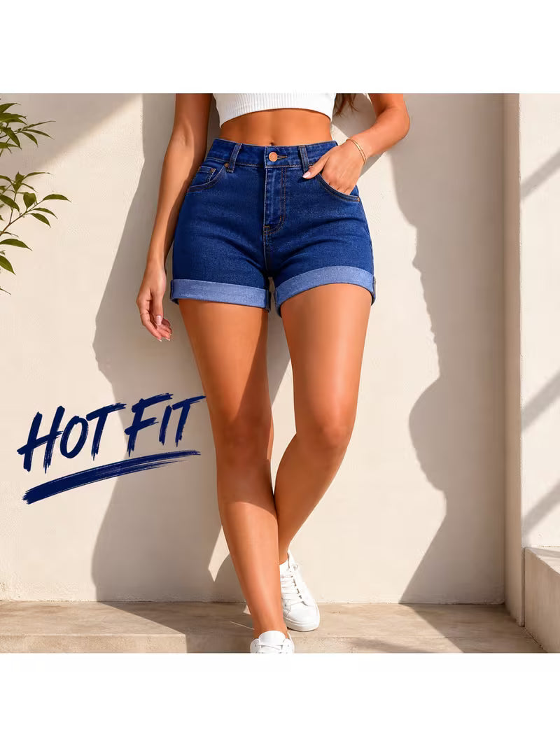 Buttlift Denim Shorts Blue (Pack of 2) SKU-113