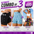 Buttlift Women athleisure shorts (Pack of 3) SKU-1019
