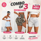 Buttlift Women athleisure shorts (Pack of 3) SKU-1031