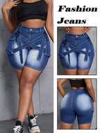 Buttlift Denim Shorts Blue (Pack of 2) SKU-107
