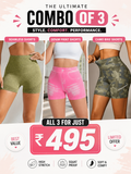 Buttlift Women athleisure shorts (Pack of 3) SKU-1032