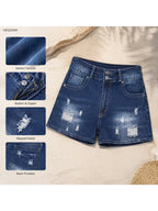 Buttlift Denim Shorts Blue (Pack of 2) SKU-121