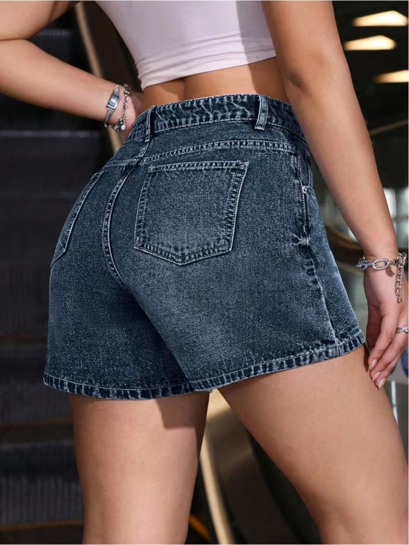 Buttlift Denim Shorts Blue and Black (Pack of 2) SKU-125