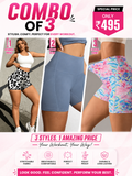 Buttlift Women athleisure shorts (Pack of 3) SKU-1035