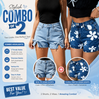 Buttlift Denim Shorts Blue (Pack of 2) SKU-109