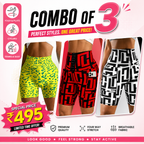 Buttlift Women athleisure shorts (Pack of 3) SKU-1011