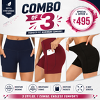 Buttlift Women athleisure shorts (Pack of 3) SKU-1004