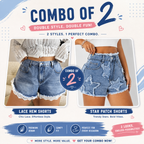 Buttlift Denim Shorts Blue (Pack of 2) SKU-111