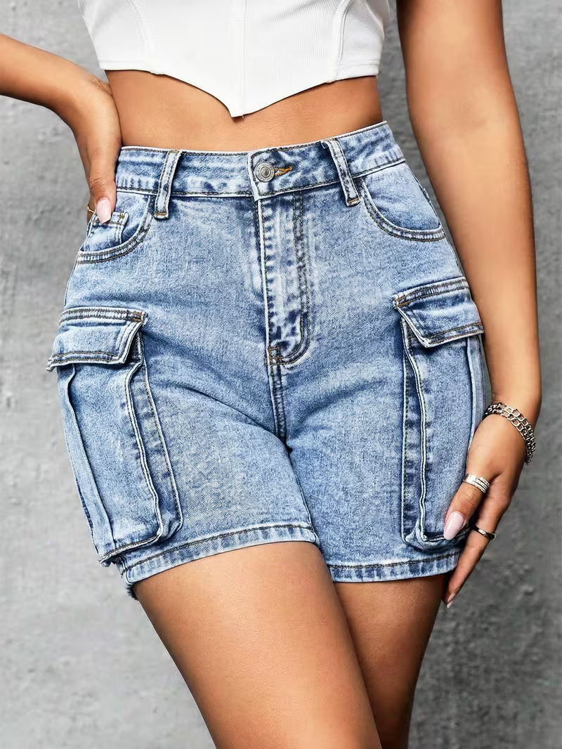 Buttlift Denim Shorts Blue (Pack of 2) SKU-107