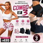 Buttlift Women athleisure shorts (Pack of 3) SKU-1017