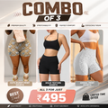 Buttlift Women athleisure shorts (Pack of 3) SKU-1016
