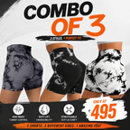 Buttlift Women athleisure shorts (Pack of 3) SKU-1034