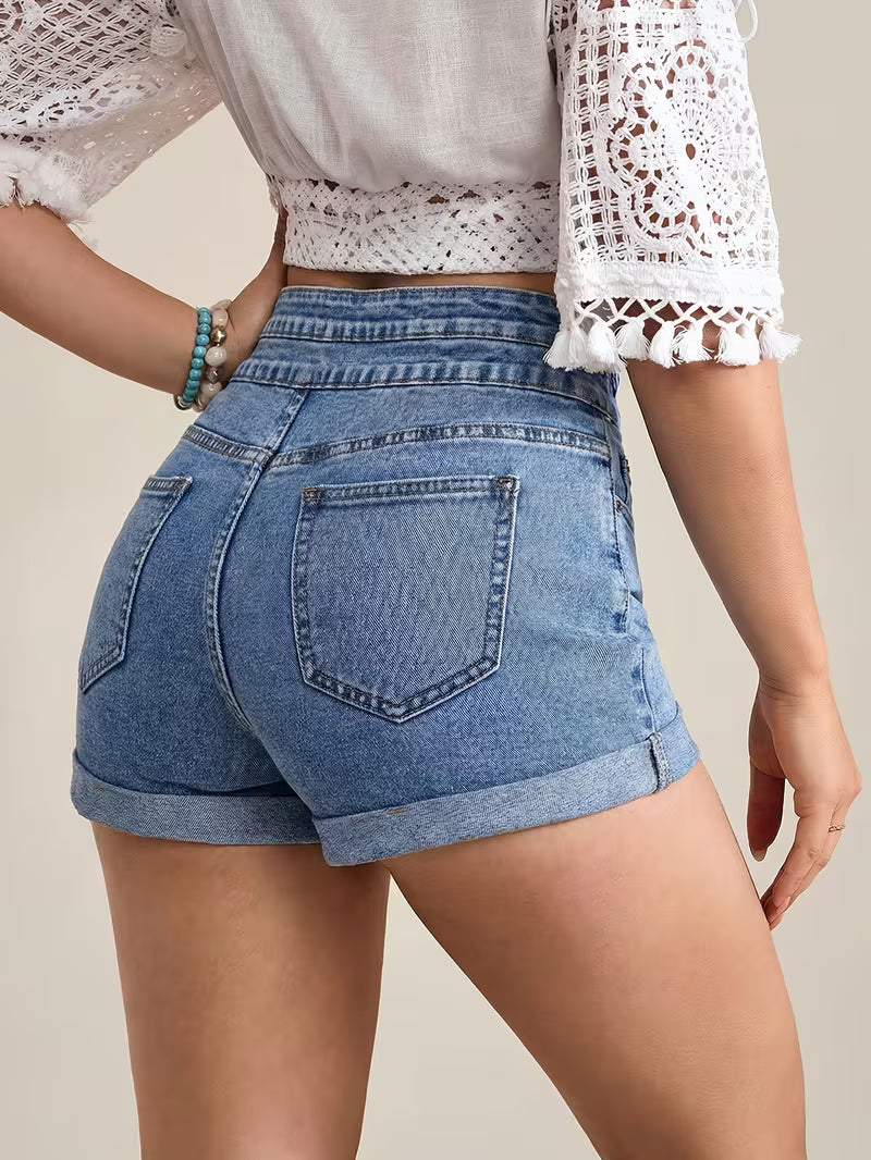 Buttlift Denim Shorts Grey and Blue (Pack of 2) SKU-112