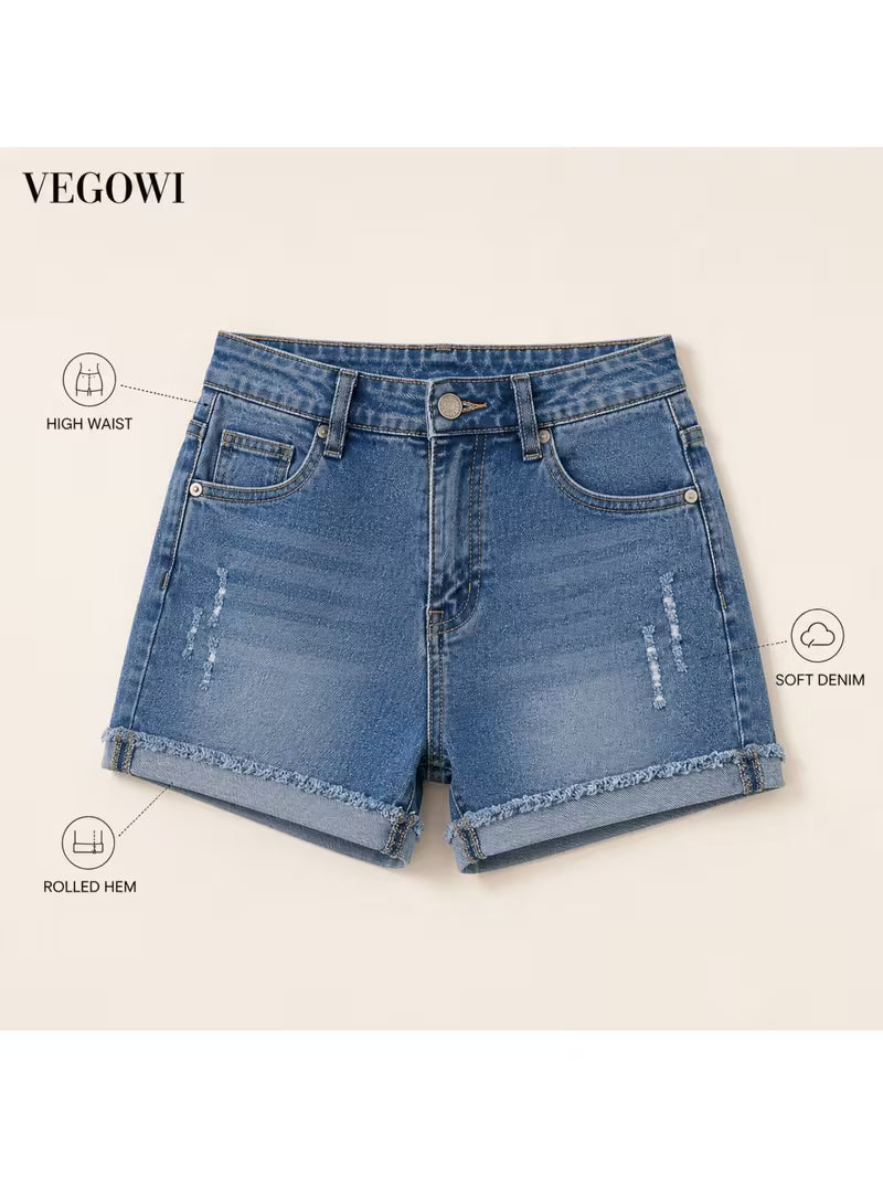 Buttlift Denim Shorts Blue (Pack of 2) SKU-114