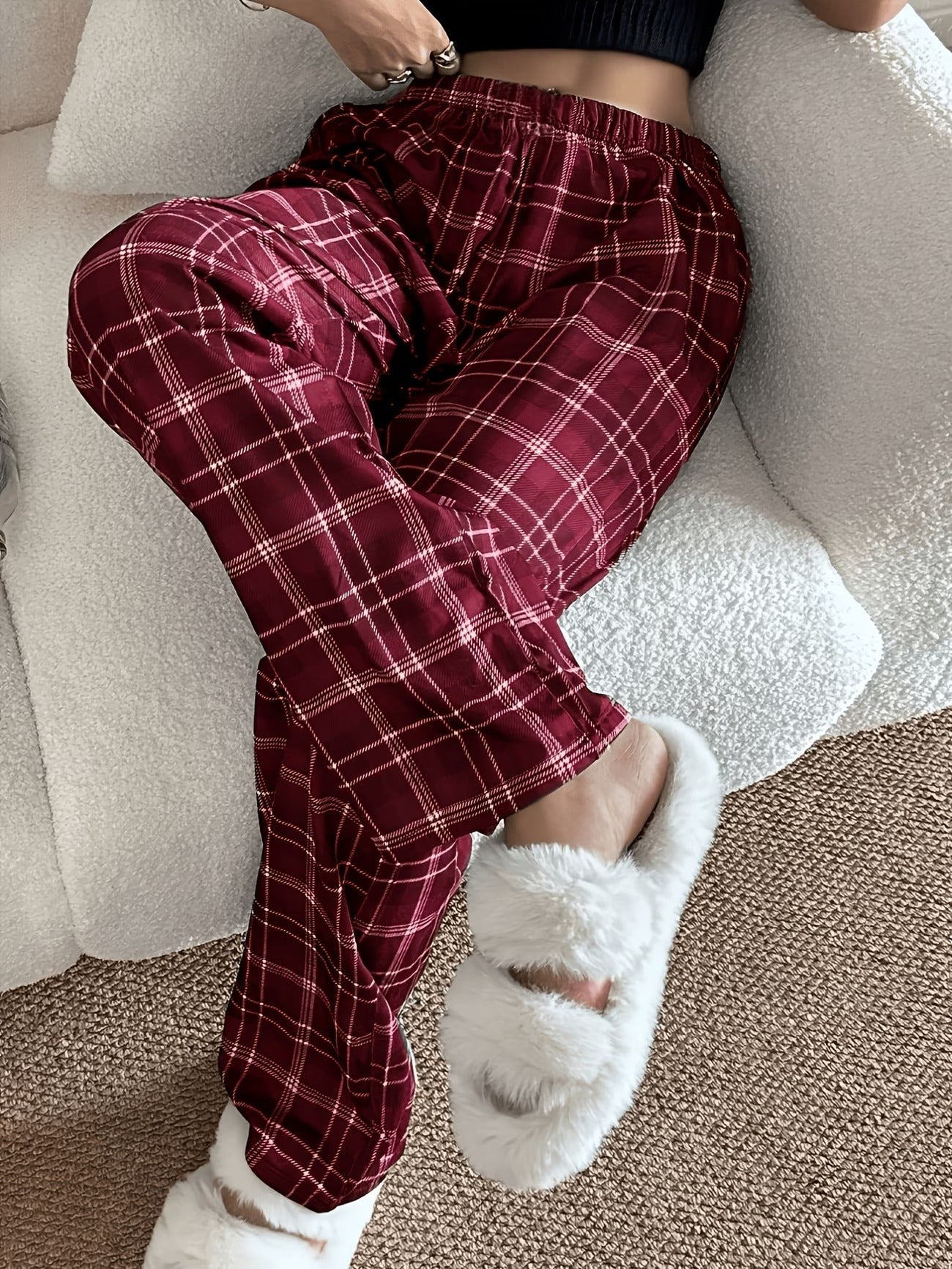 26AW Women'S Pajamas, Casual Sleep Pants, Comfortable for home Pants, Comfortable for Home Use, Loose Comfortable Elastic Waistband Trousers, Elegant Women'S Clothing for Holidays, Perfect Choice for Sleepwear