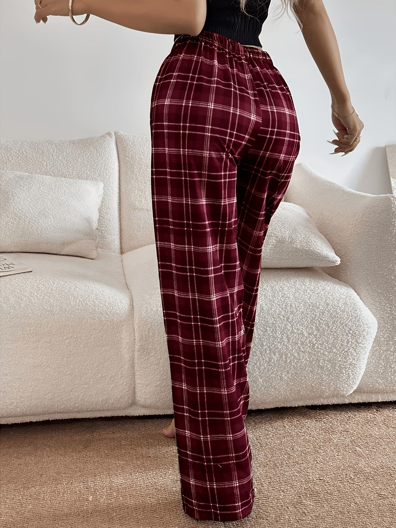 26AW Women'S Pajamas, Casual Sleep Pants, Comfortable for home Pants, Comfortable for Home Use, Loose Comfortable Elastic Waistband Trousers, Elegant Women'S Clothing for Holidays, Perfect Choice for Sleepwear