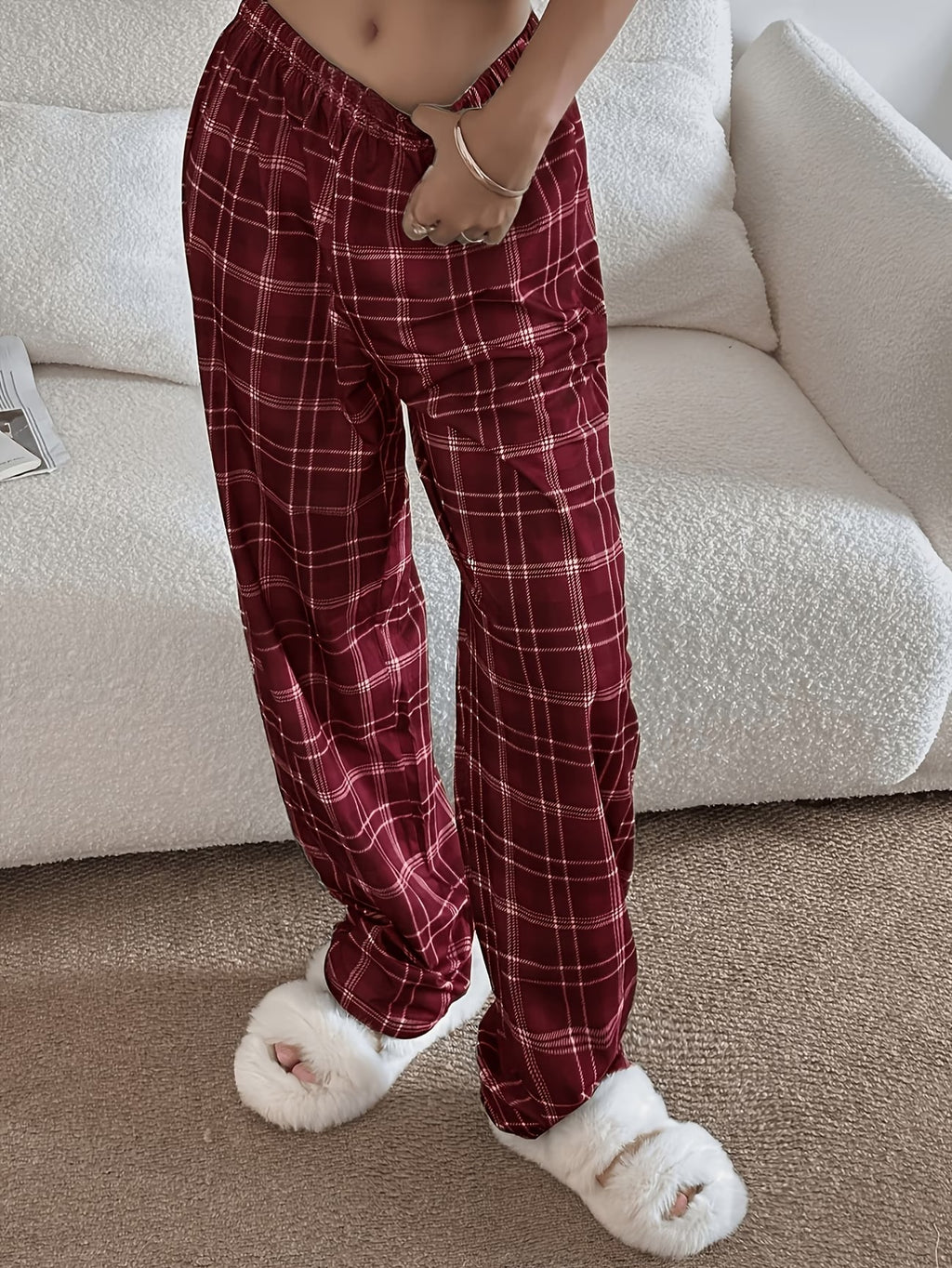 26AW Women'S Pajamas, Casual Sleep Pants, Comfortable for home Pants, Comfortable for Home Use, Loose Comfortable Elastic Waistband Trousers, Elegant Women'S Clothing for Holidays, Perfect Choice for Sleepwear